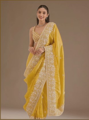 Designer Embroidery Codding Saree with Sequin Work