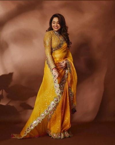 Premium Sequin Mirror Saree