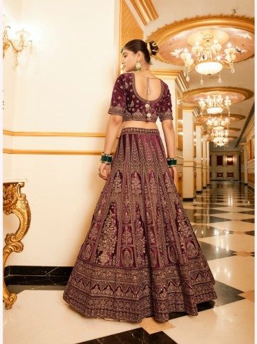 Luxurious Bridal Special Lycra Velvet Lehenga Choli