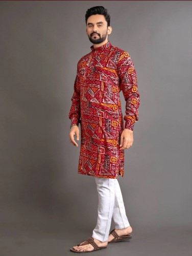 Printed Cotton Kurta and Pajama