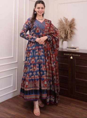 Designer Anarkali Suit Set with Hand Khatli Work