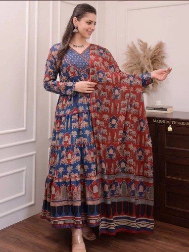 Designer Anarkali Suit Set with Hand Khatli Work