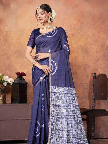 Lightweight Chanderi Saree with Digital Floral Print