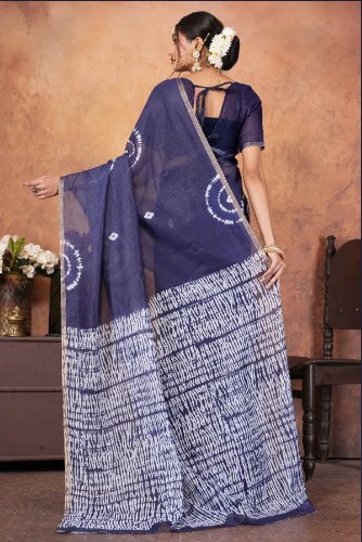Lightweight Chanderi Saree with Digital Floral Print